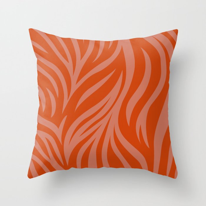 Zebra Skin Print - Red Throw Pillow