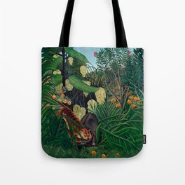 Fight between a Tiger and a Buffalo Henri Rousseau Tote Bag