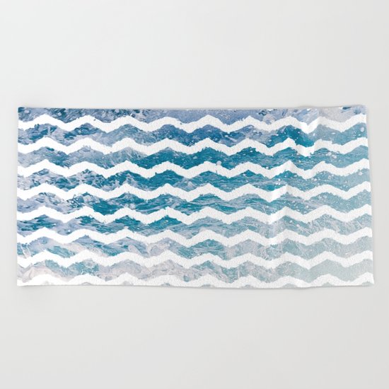Waves #home #art #prints Beach Towel