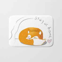 stay at home fox Bath Mat