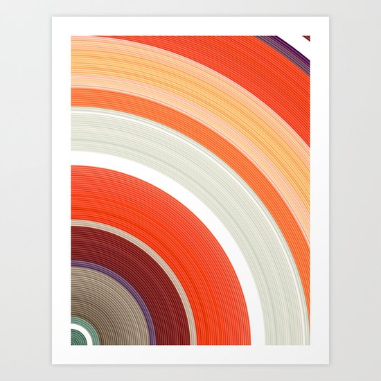 Shades of Orange Rings Art Print