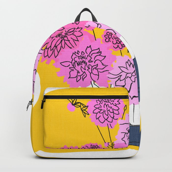 Retro Spring Flowers Bouquet Pink and Orange Backpack