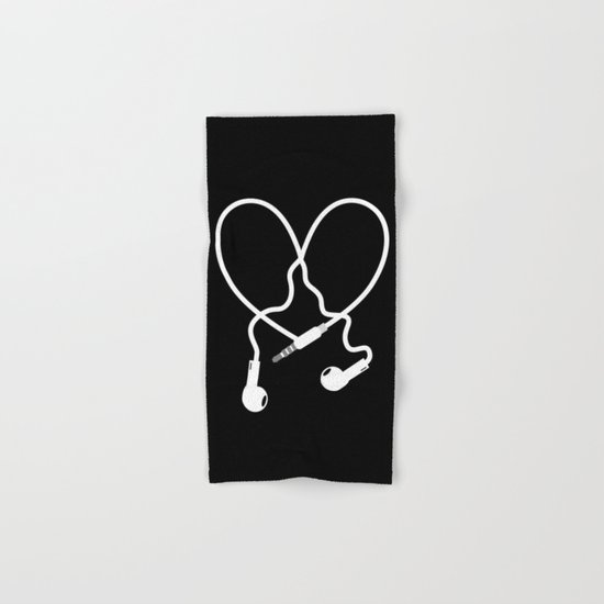 Love Music Headphones Hand & Bath Towel