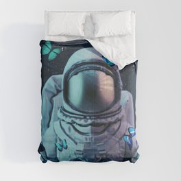 Astronaut and Butterflies Comforter