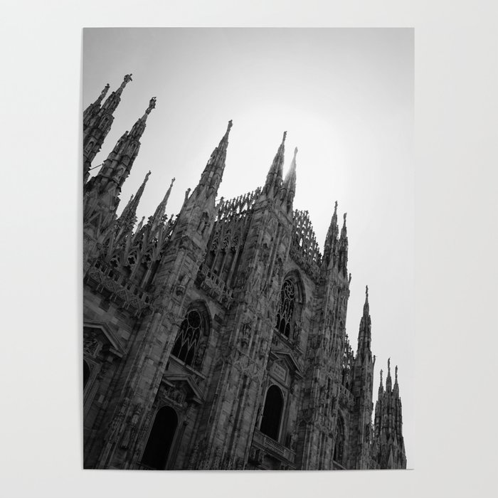 Famous Landmark in Italy | Il Duomo Art Print | Gothic Cathedral in Milan | Travel Photography Poster