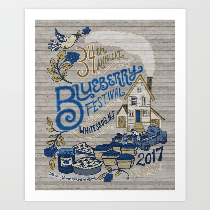 Whitesbog Blueberry Festival Poster Art Print
