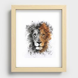 Two Face Lion  Recessed Framed Print