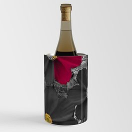 Black and maroon flower Wine Chiller