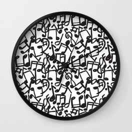 music Wall Clock | Black and White, Illustration, Music 