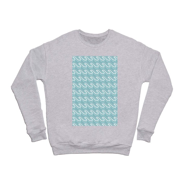Minimal Blue Wave Summer Pattern Crewneck Sweatshirt