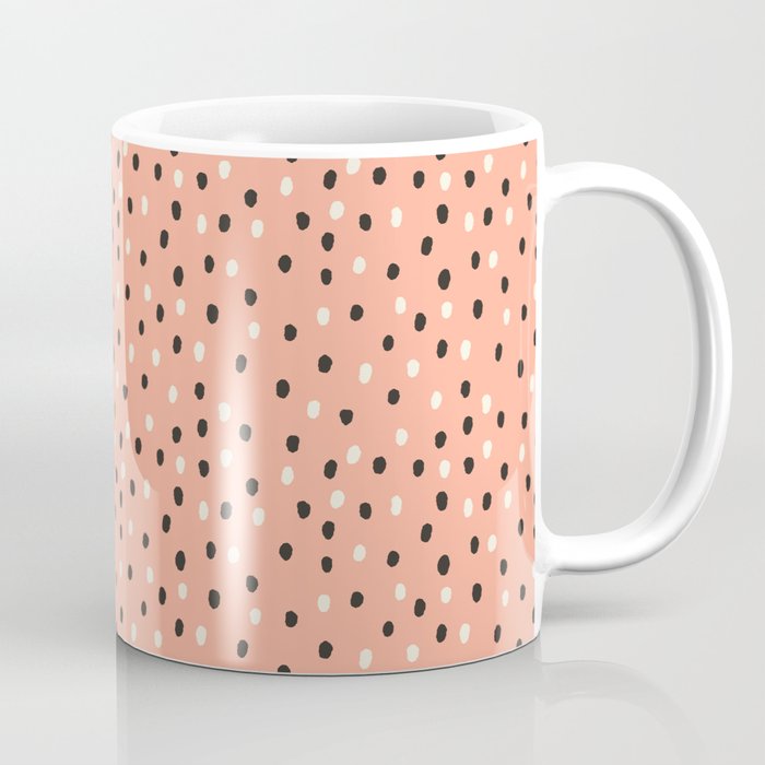 Dots and Stuff in Peach Coffee Mug