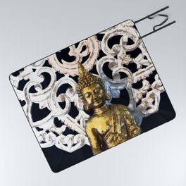 Gold Buddha Om Picnic Blanket