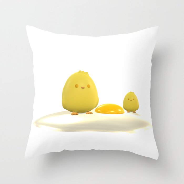 Chickies and Sunny Side Up Throw Pillow