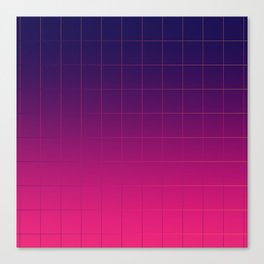 Synthwave Pantone Gradient Grid Lines Canvas Print