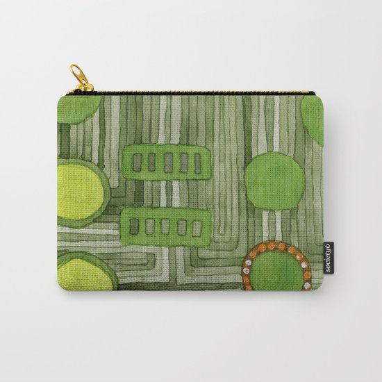 Embedded in Green Carry-All Pouch