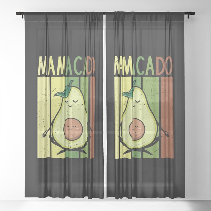 Mamacado Funny Avocado Mom Sheer Curtain