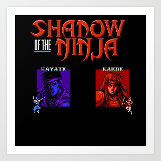 Shadow of the Ninja- Blue Shadow Art Print