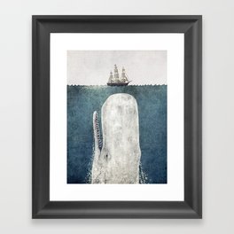The White Whale Gerahmter Kunstdruck | Painting, Thefanbrothers, Vintage, Thewhale, Illustration, Blue, Curated, Whale, Ocean, Terryfan 