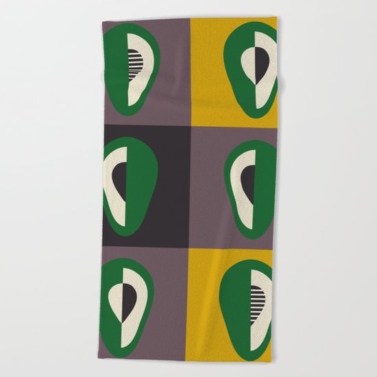 Avocado print Beach Towel