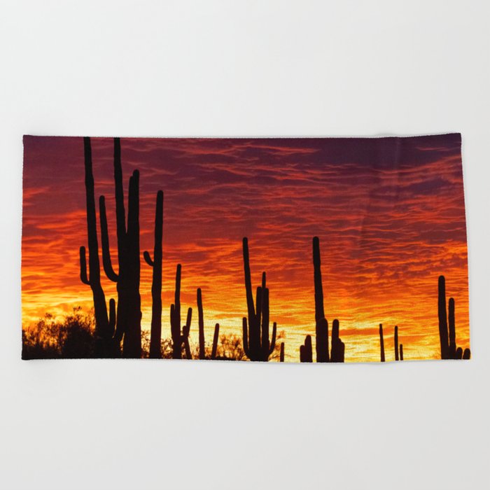 Tucson Mountain Park Sunset Beach Towel