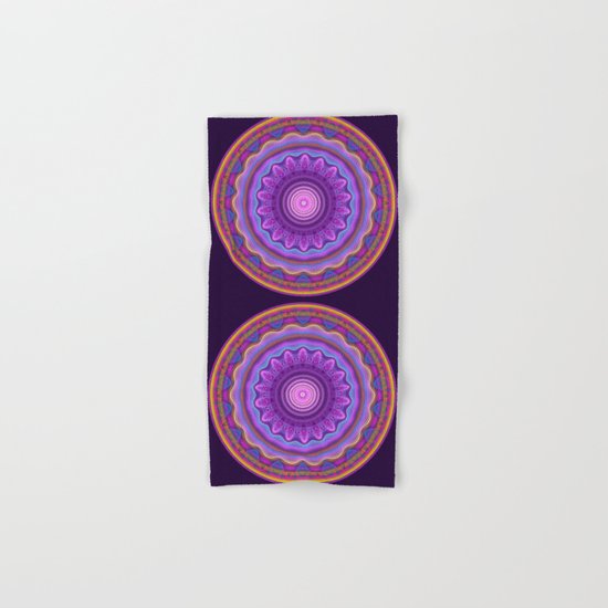 Colourful mandala with waves and tribal patterns Hand & Bath Towel