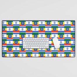 Mix of flag : israel and ethiopia Desk Mat