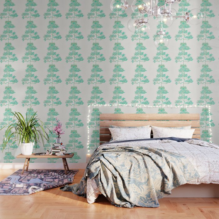 Bonsai Tree Mint Palette Wallpaper By Catcoq Society6