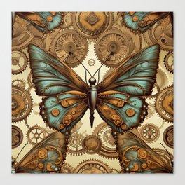 Steampunk #12 Seamless Butterfly Pattern Boho Trendy Shapes Art Prints Canvas Print