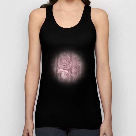 Silk with Roses and Butterflies 2 Unisex Tank Top