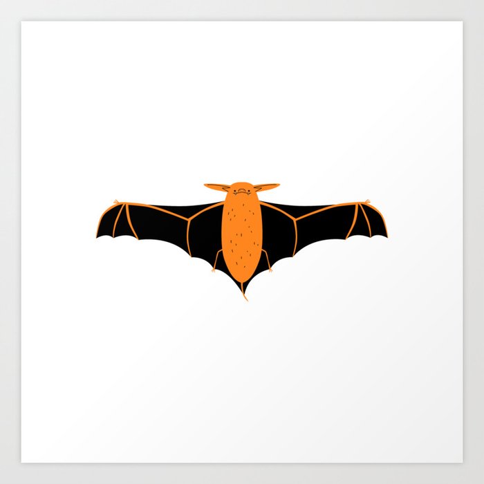 Funny halloween bat animal flying cartoon  Art Print