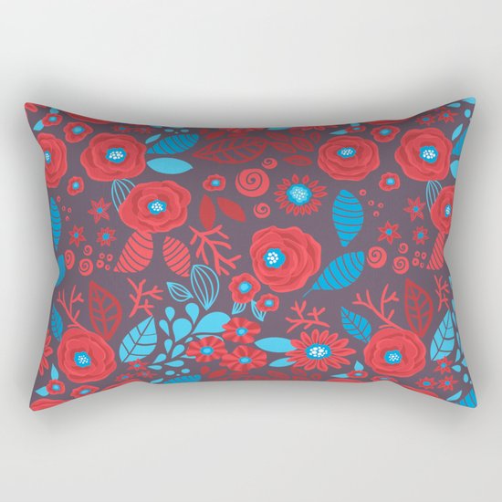 Doodle floral pattern Rectangular Pillow