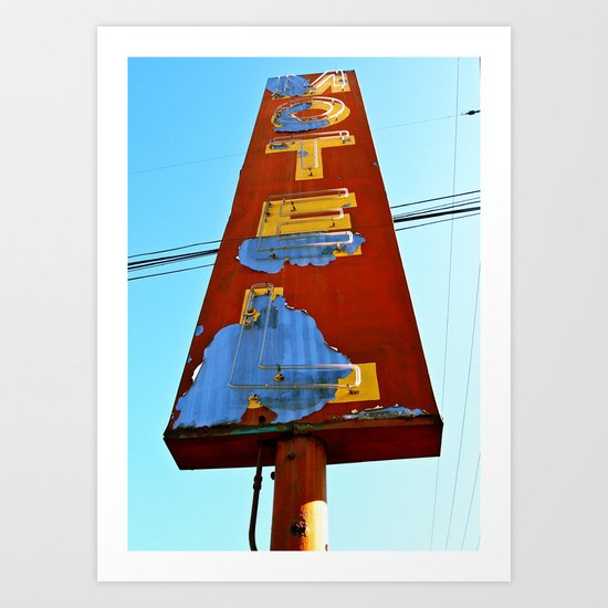 Old 99 Motel Sign Art Print