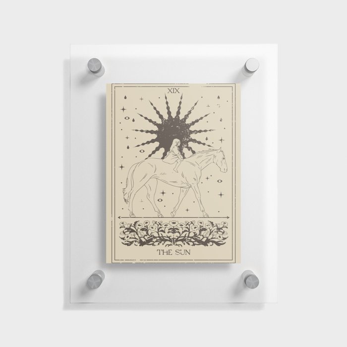 The Sun Card, Sun girl and horse print, Major Arcana, Divination, Magic girl Floating Acrylic Print