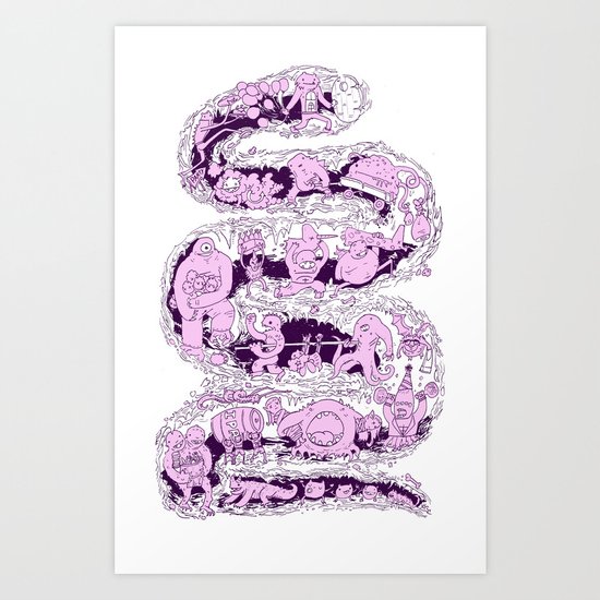 headin' to the monster party Art Print