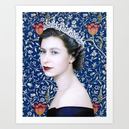 Queen Elizabeth II with Medway Tapestry Art Print