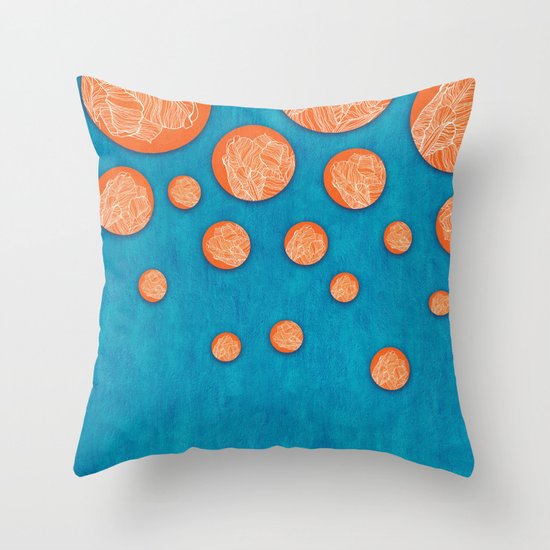 Orange tulips Throw Pillow