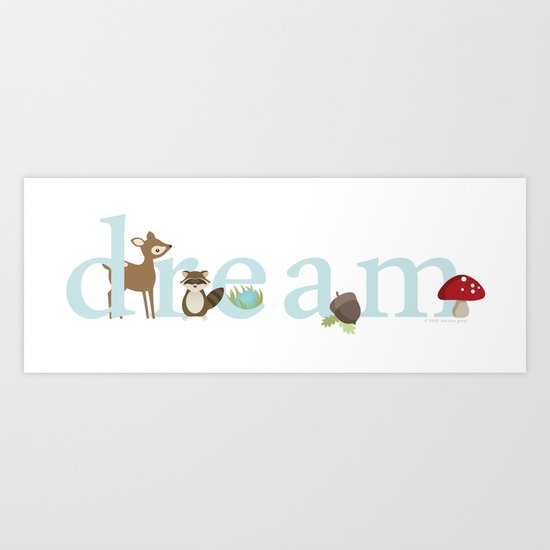 Woodland Dreams - Blue Art Print