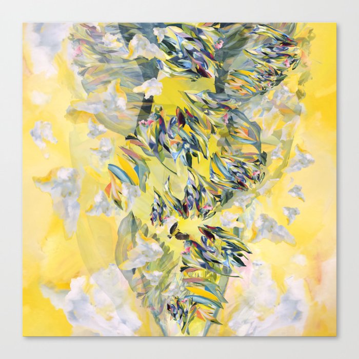 Yellow Flower Storm Canvas Print