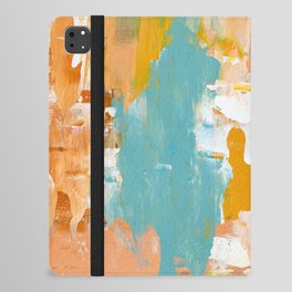 For Charlie: A peaceful abstract piece in mustard yellow, desert pink, and muted blue by Alyssa Hamilton Art iPad Folio Case