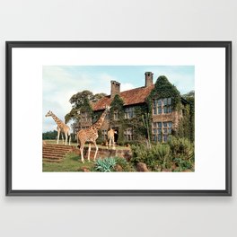 Giraffe Manor Framed Art Print | Safari, Cute, Plants, Giraffemanor, Glamping, Africa, Botanical, Kenya, Travel, Wild 