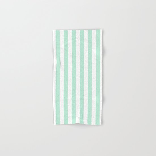 Mint green and White stripes-vertical Hand & Bath Towel