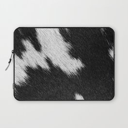 Black and White Cow Fur Detail (Digitally Created) Laptop Sleeve
