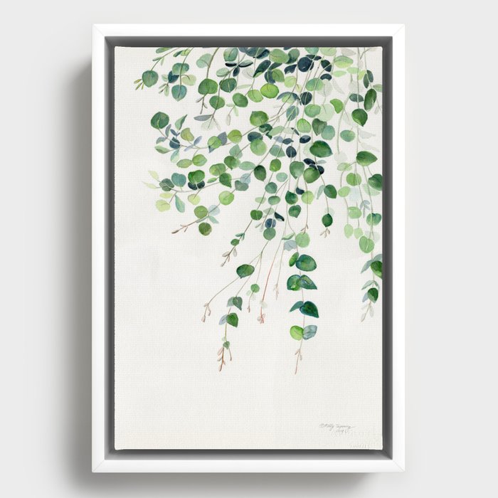 Eucalyptus Watercolor Framed Canvas