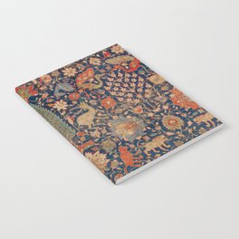 17th Century Persian Rug Print with Animals Notebook