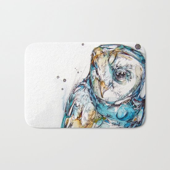 The Sea Glass Owl Bath Mat