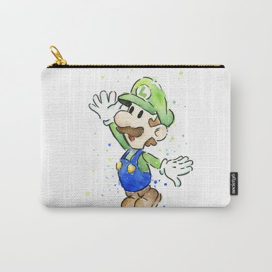 Luigi Watercolor Mario Nintendo Art Carry-All Pouch