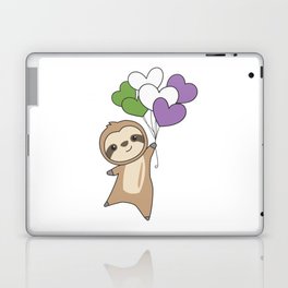 Genderqueer Flag Gay Pride Lgbtq Hearts Sloth Laptop Skin