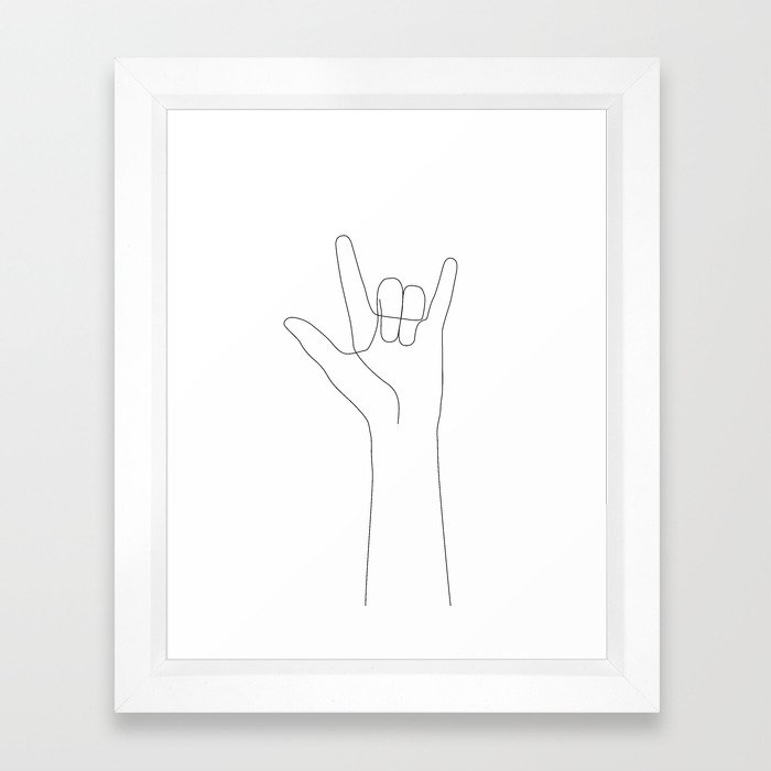 Love Hand Gesture Framed Art Print