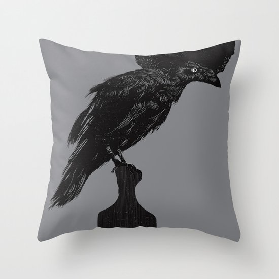 The Black Crow Throw Pillow