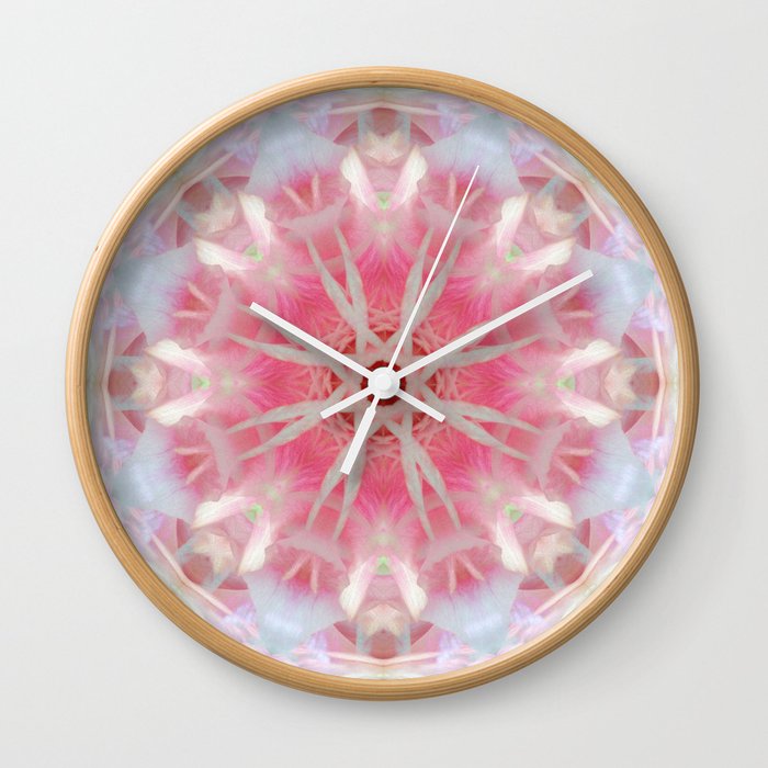 Mandala from Pink Flower Wall Clock